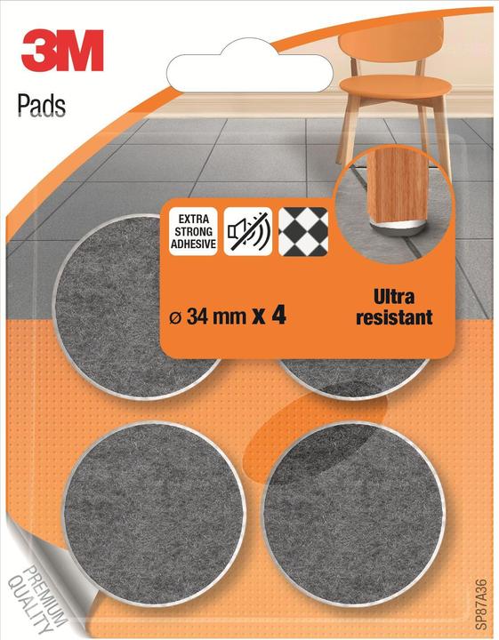 Productafbeelding Scotch Viltglijders Extra robuust Ø 34 mm (Vilten glijders, 4 Stuk)