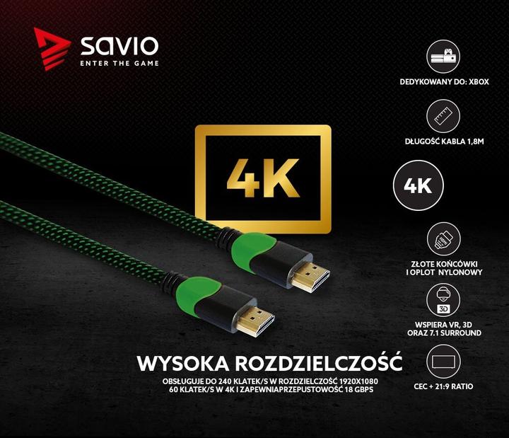 Produktbild Savio GCL-03 HDMI-Kabel HDMI Typ A (Standard) (1.80 m)
