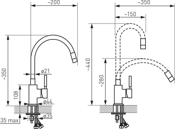 Image du produit FERRON Robinet d'évier avec bec flexible