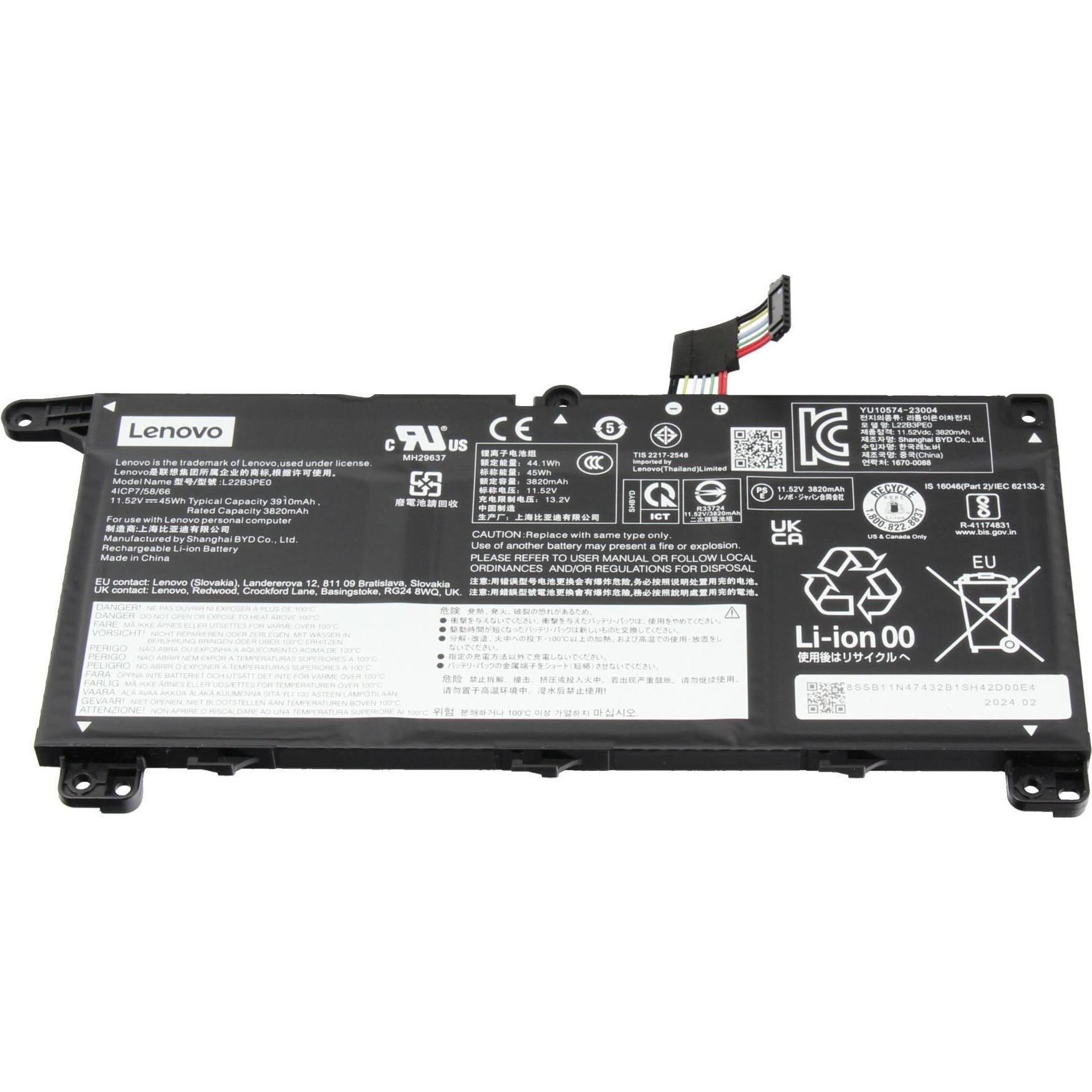 Lenovo 5B11L67317 (3 Zellen, 3910 mAh), Notebook Akku