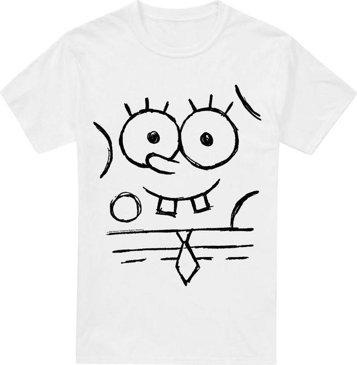 Actual product image Spongebob Squarepants Mens Sketch Smile T-Shirt (4XL)