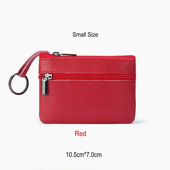 Actual product image Only-Bags.Store Vintage Crazy Horse Leather Coin Purse Genuine Leather Zip Coin Wallet Retro Key