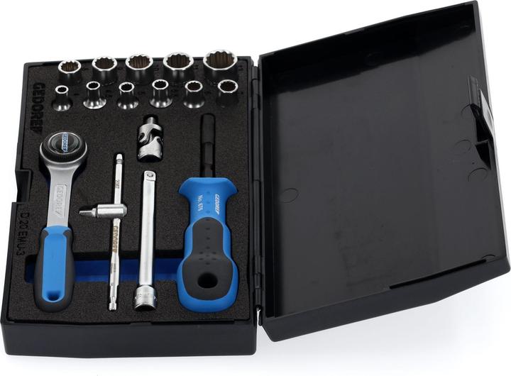 Actual product image Gedore D 20 EMU-3 Socket spanner set 1/4" 17 pieces UD profile 4-13 mm