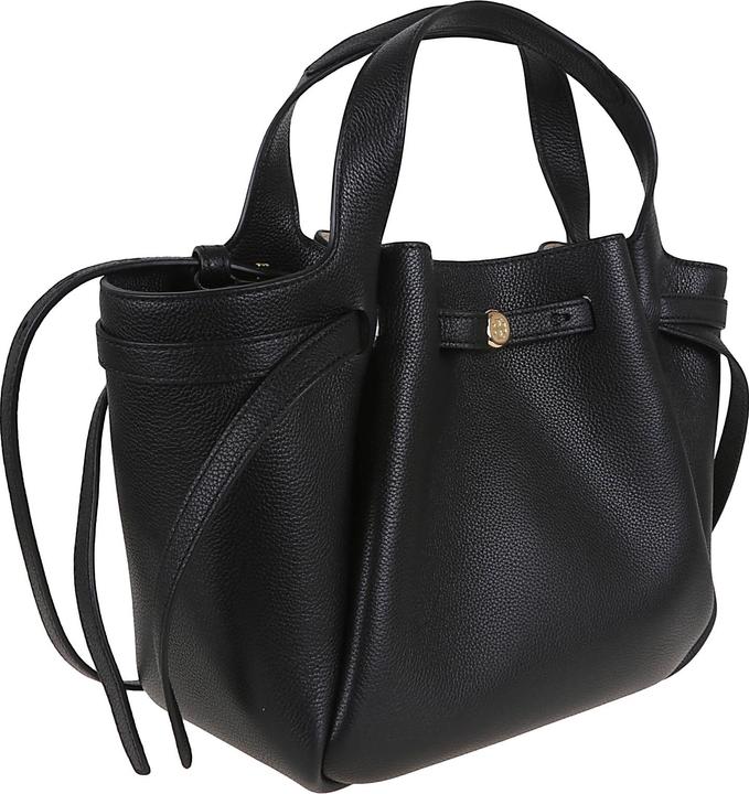 Actual product image Tory Burch romy tote leather handbag color black