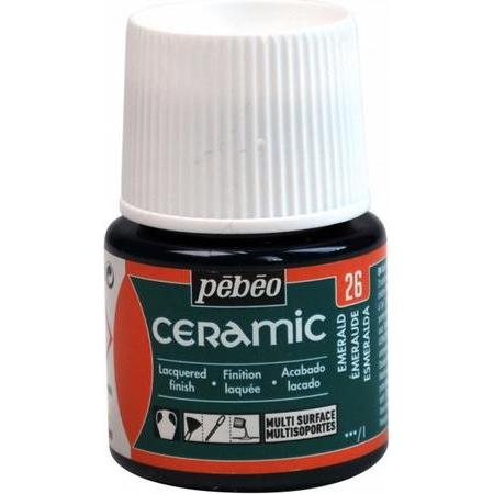 Pebeo, Künstlerfarbe + Bastelfarbe, Keramikfaben (Smaragd, 45 ml)