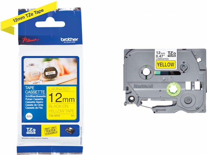 Actual product image Brother TZE-631S LAMINATED TAPE 12 MM (1.20 cm, Yellow)