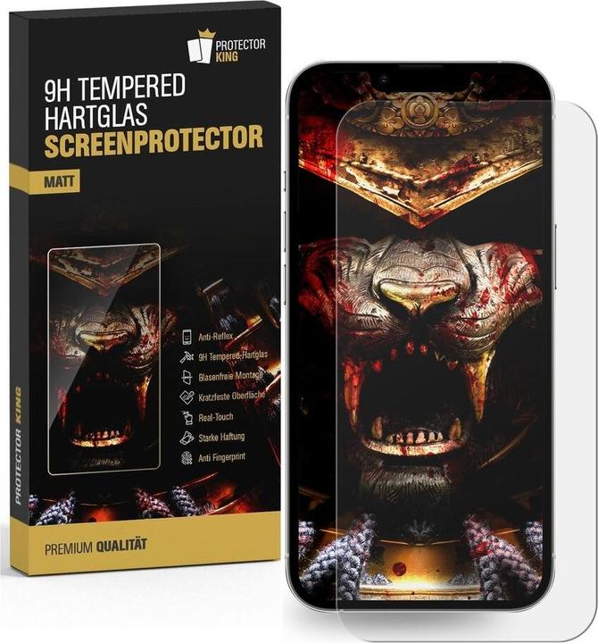 Produktbild Protectorking 1x Echtes Tempered 9H Panzerhartglas Matt Entspiegelt (1 Stück, Apple iPhone 13)