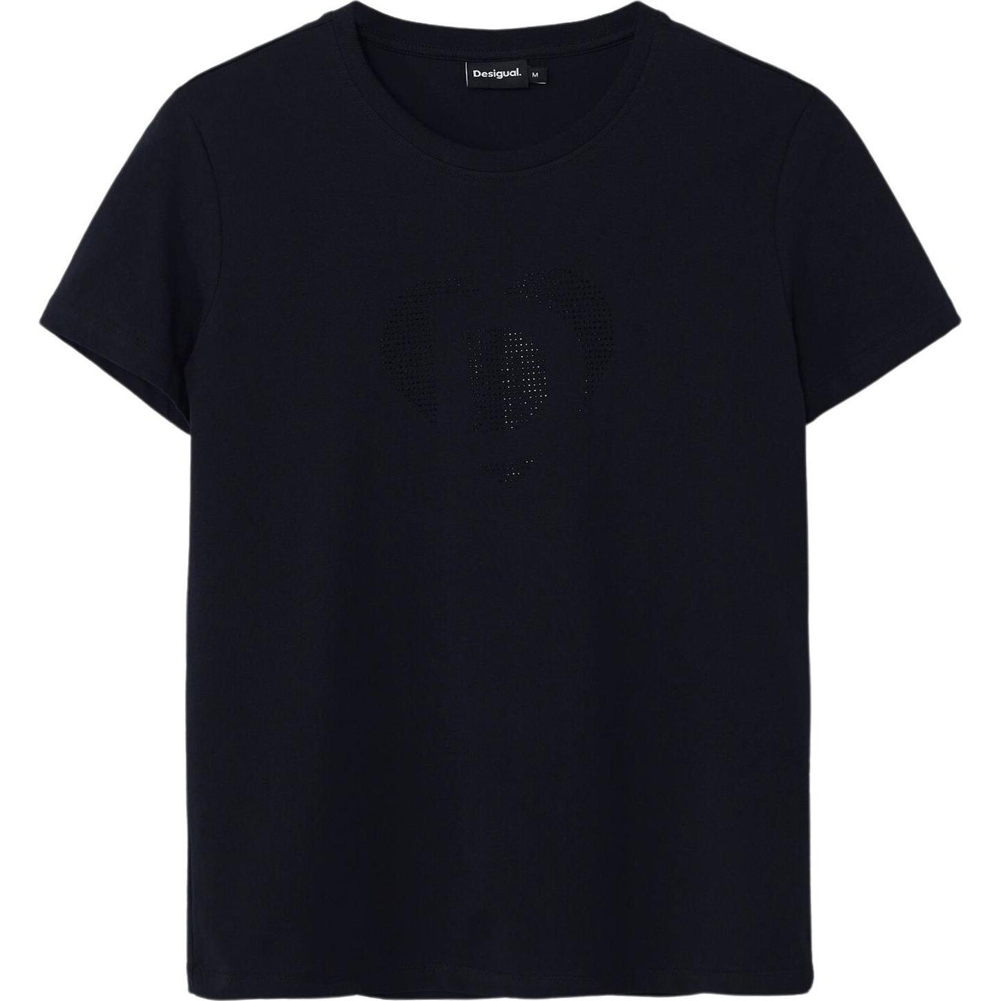 Desigual, Damen, Shirt, t-shirt desigua daisy, Schwarz, (L)