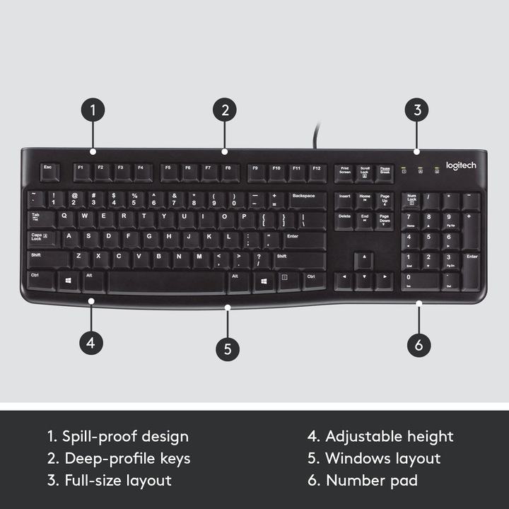 Image du produit Logitech K120 (CH, Filaire)