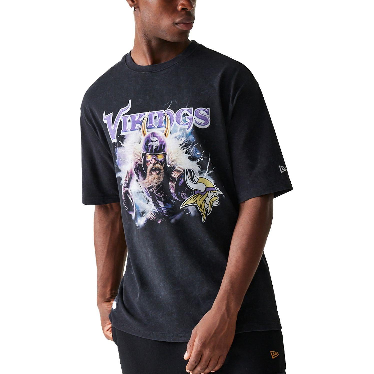 New Era, Herren, Shirt, Oversized Shirt - NFL PREMIUM Minnesota Vikings - XX, Schwarz, (XXL)