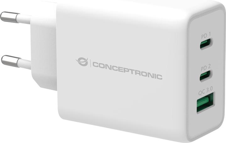 Produktbild Conceptronic Ladegerät 3Port 65W,GaN USB-P 3.0 weiss (65 W)