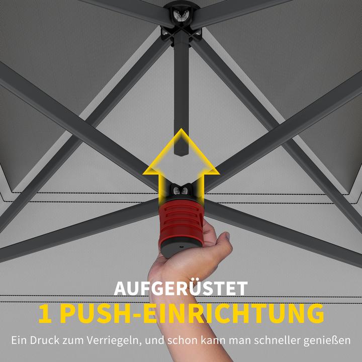 Actual product image Outsunny Faltpavillon Oxford-Gewebe, Metall Dunkelblau+Hellgrau (395 cm, 395 cm)