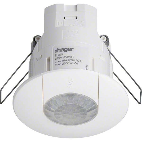Hager, Bewegungsmelder, 1 Stück Präsenzmelder Einbau 360G On/Off EE815 / 342982 (20 m)