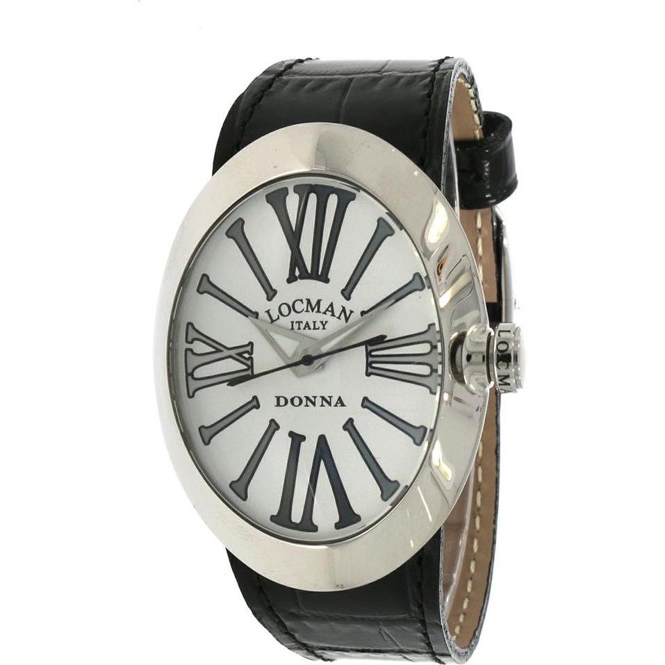 Locman, Armbanduhr, Italy Damenuhr Donna Ref. 0410, Schwarz, Silber, (Analoguhr, 34.50 mm)