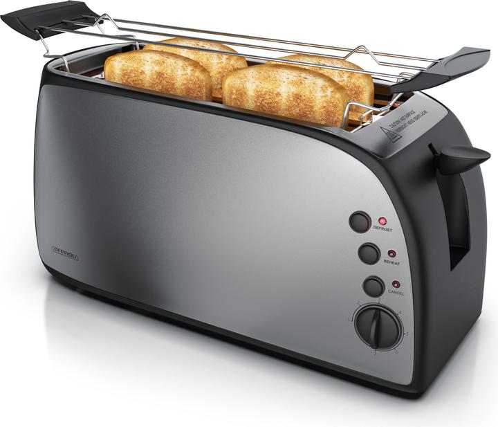 Image du produit Arendo Grille-pain à fente longue, support à petits pains, boîtier thermo-isolant, 7 positions