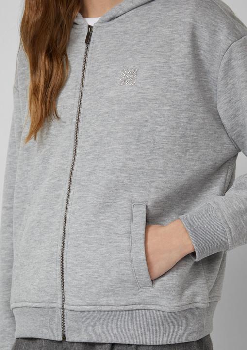 Produktbild s.Oliver Sweatshirt Jacke Weiche Sweatjacke mit Schmuckstein-Detail (46)