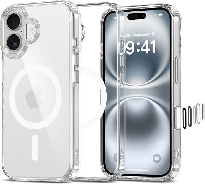Produktbild Tech-Protect Flexair Hybrid CC Magsafe iPhone 16 Case - Clear (Apple iPhone 16)