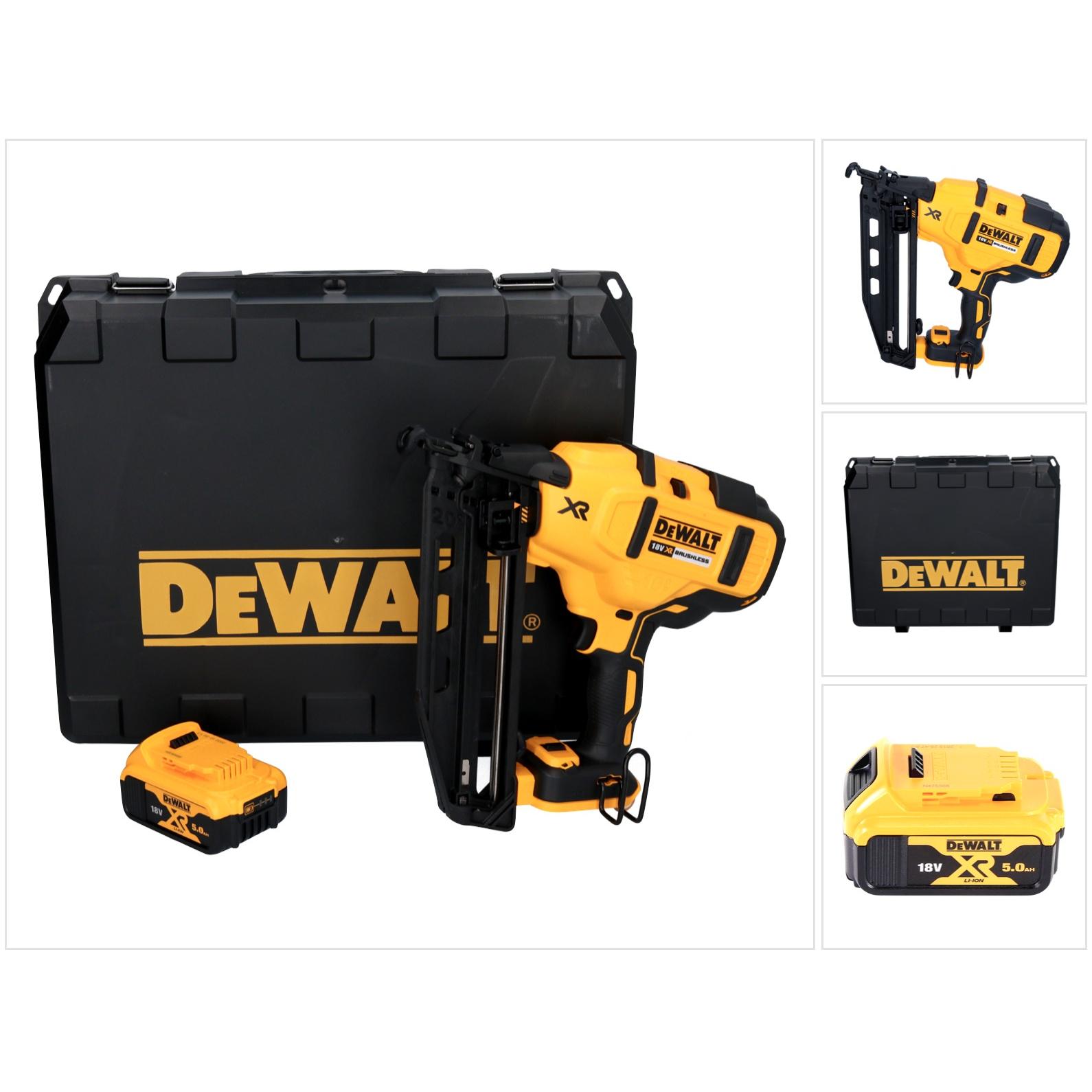 DeWalt, Tacker + Nagelpistole, DCN 660 N Akku Nagler 18V 32-63 mm Brushless + 1x Akku 5,0 Ah + Koffer - ohne LadegerÃ¤t