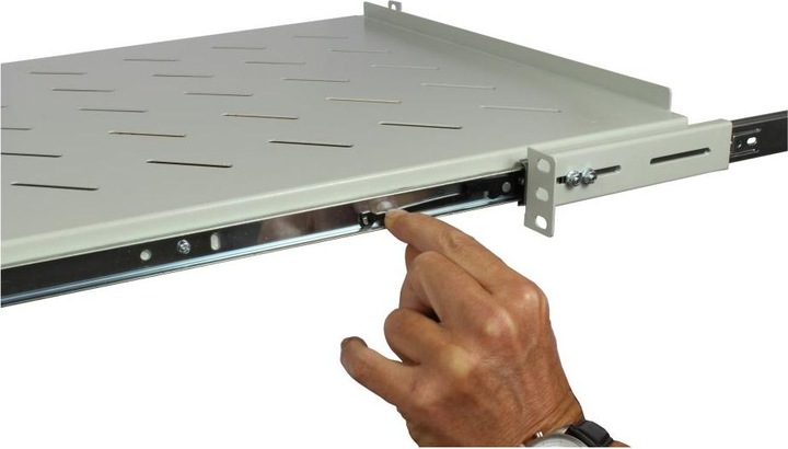 Actual product image Allnet 48,30cm (19")zbh. Pull-out shelf, for 1200mm cabinet depth, light gray, t950-1050mm