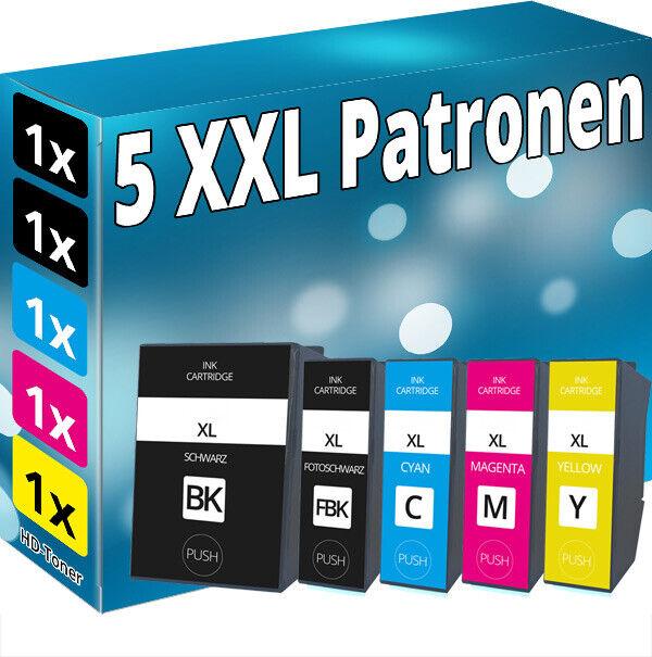 Druckfuxx Set 5x TINTE PATRONE XL für Epson Expression Premium XP 6000 6005 6100