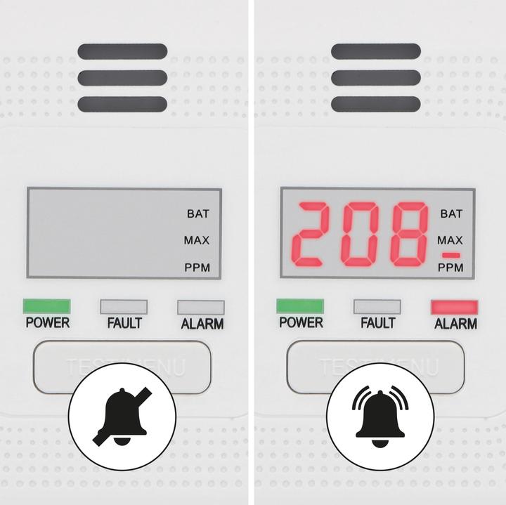 Actual product image Alecto Carbon monoxide detector COA4010 LED display, white