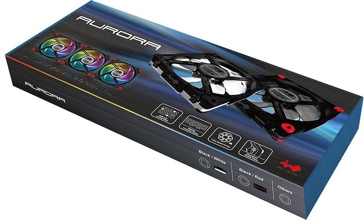 Produktbild In Win Aurora RGB-LED Lüfter, 120mm, 3er Set (120 mm, 1 x)
