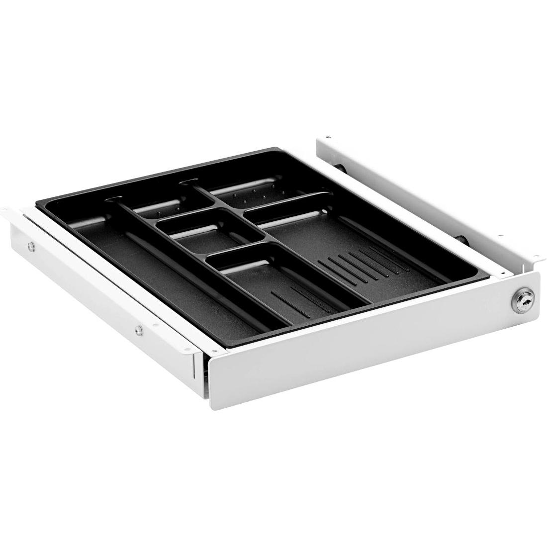 TecLines, Dokumentenablage, TUS015W ausziehbare Unterbau Schublade S inkl. Schloss, weiss
