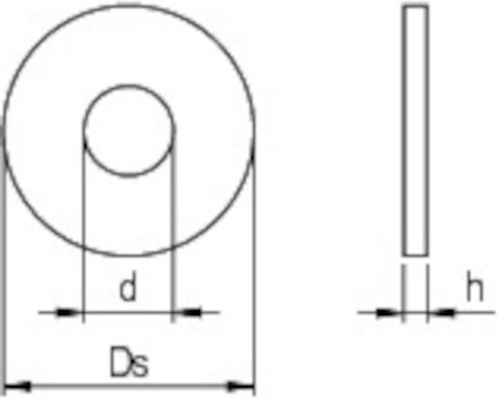 Actual product image Reisser Construction washers, DIN 440, form R, 13.5 x 44 x 4, steel, galvanised, blue passivated, packed a