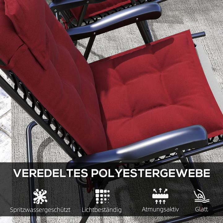 Image du produit Outsunny Liegenauflage Polyester Weinrot (116 x 50 cm)