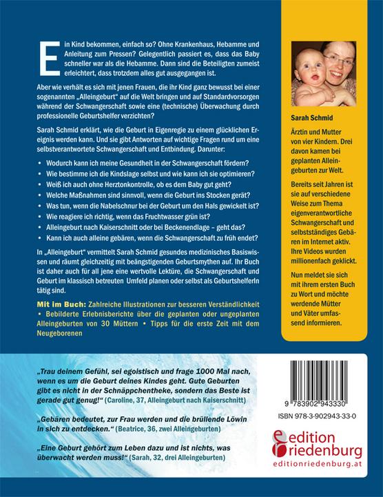 Image du produit Alleingeburt - Schwangerschaft und Geburt in Eigenregie (Allemand, Sarah Schmid, 2014)