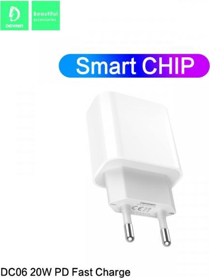Produktbild Somostel MAIN CHARGER 3A + CABLE TYP-C to TYP-C WHITE 20Watt 3600mAh USB DC06 POWER DELIVERY
