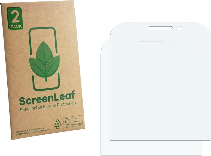 Produktbild ScreenLeaf Schutzfolie für Blackberry Classic Q20 nachhaltiger Displayschutz Display Schutz Folie Klar (2 Stk., Blackberry Classic Q20)