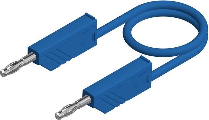 Image du produit Hirschmann Test & Measurement Câble de laboratoire silicone 10A laiton étamé 1m 1mm² bleu