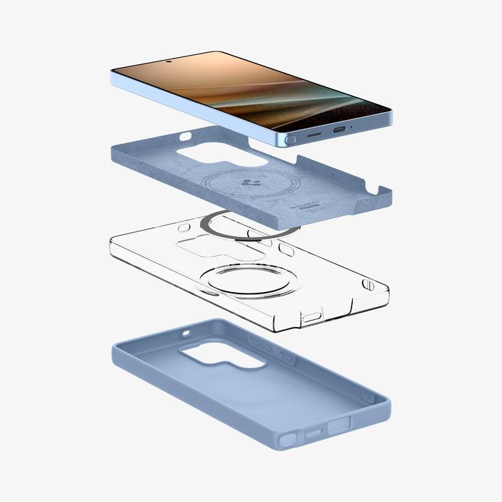 Actual product image Spigen Silicone Fit Mag Case for Samsung Galaxy S25 Ultra - Blue (Samsung Galaxy S25 Ultra)