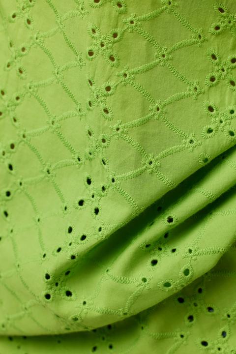 Actual product image Ulla Popken Eyelet Embroidered Cotton 3/4 Sleeve Blouse (50, 52)