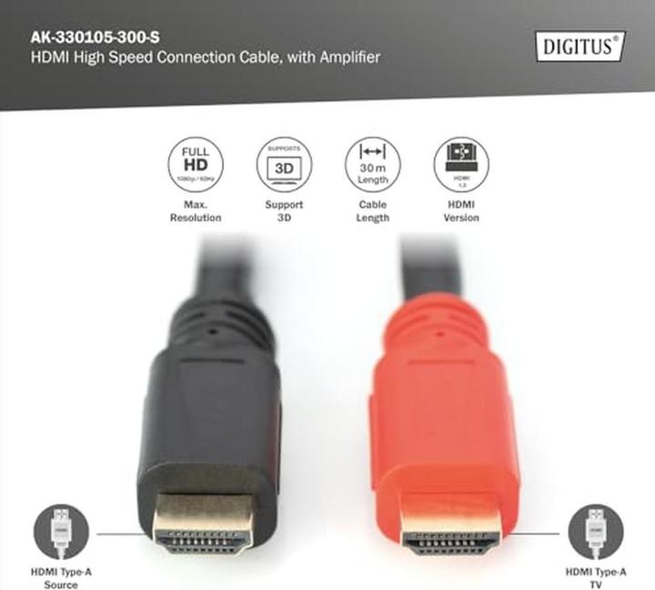 Produktbild Digitus HDMI (Typ A) — HDMI (Typ A) (30 m, HDMI, 2.1)