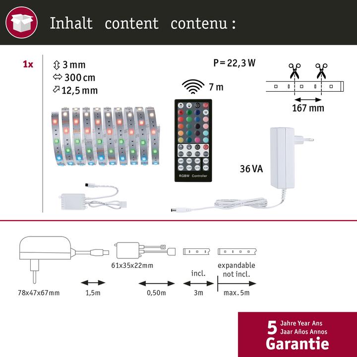 Immagine prodotto Paulmann Set di strisce MaxLED 250 (Multicolore, 300 cm, Interno)
