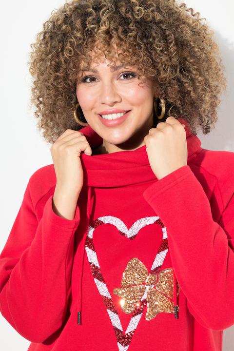 Produktbild Ulla Popken Sweatshirt, Zuckerstangen, Stehkragen, Langarm (50, 52)