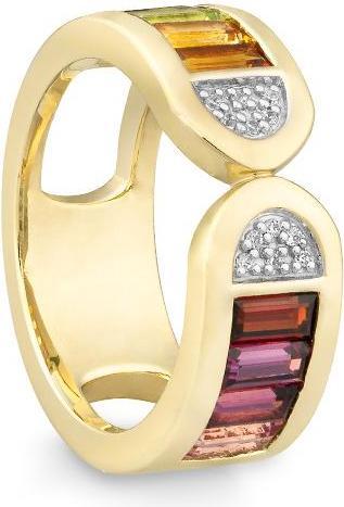 Produktbild Breuning RING - E.RHODOLITH/E.ROSA TURMALIN/Brill. 0,06 Ct. H/si (55, 750/18 K Gold)