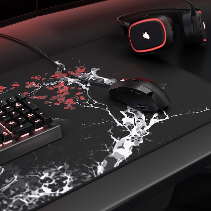 Actual product image Titanwolf Gaming Mauspad, 900 x 400mm XXL Speed Gaming Mausmatte, Mousepad Extragrosse Fläche, Japan Ink Black (XXL)