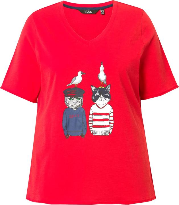 Produktbild Ulla Popken T-Shirt, Katzen, A-Linie, V-Ausschnitt, Halbarm (58)