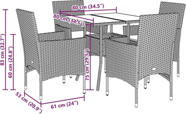 Produktbild vidaXL Garten Essgruppe