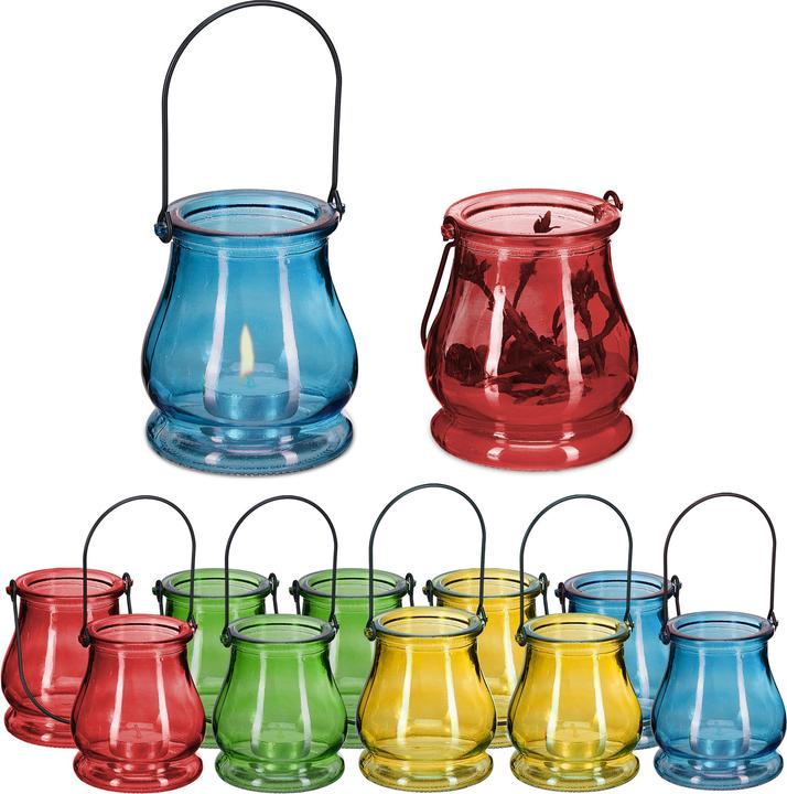 Immagine prodotto Relaxdays 12x lanternine-porta-tealight (12 x, 8,5 x 8,5 x 9,5 cm)
