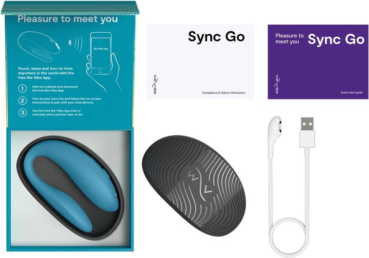 Actual product image We-Vibe Sync Go Remote Control Rechargeable Clitoral and G-Spot Vibrator (Blue)