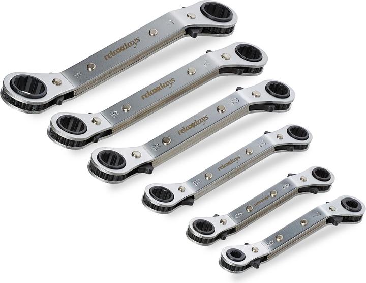 Produktbild Relaxdays Ringratschenschlüssel-Set (11 mm, 14 mm, 6 mm, 7 mm, 15 mm, 13 mm, 10  mm, 12 mm, 9 mm, 8 mm)