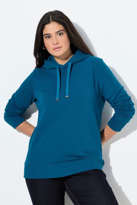 Produktbild Ulla Popken Hoodie, Rippbündchen, Kapuze, Langarm (54)