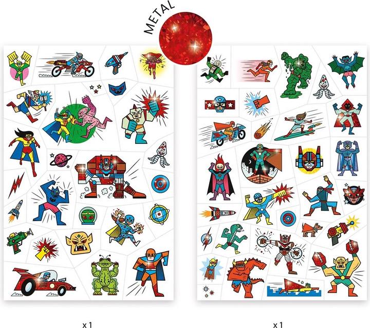 Actual product image Djeco Tattoos Heroes vs. Villains (MQ10)