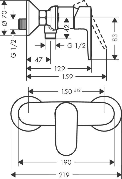 Immagine prodotto hansgrohe Vernis Blend miscelatore monocomando per doccia a superficie