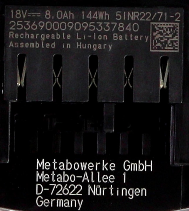 Actual product image Metabo Battery pack (18 V)