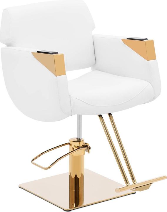 Produktbild Physa Friseurstuhl Fussstütze höhenverstellbar Barber-Stuhl 200 kg Penryn White&Gold